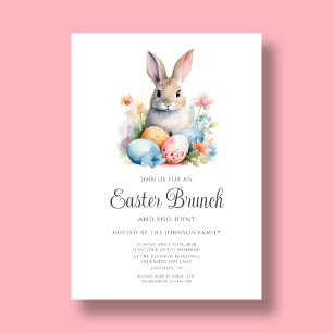 Invitation Chasse Aux Oeufs De Lapin Et Brunch De Pâques
