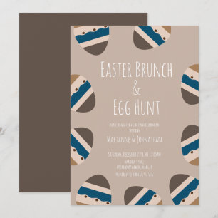 Invitation Chasse aux œufs de Pâques au chocolat pour brunch