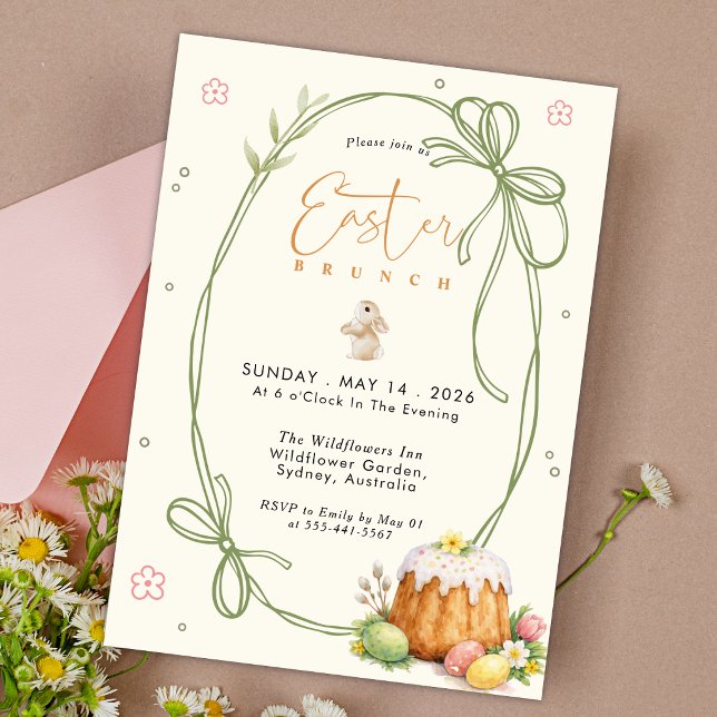 Invitation Chasse aux œufs de Pâques avec un arc de lapin mod (Créateur téléchargé)