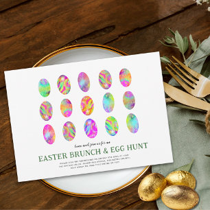 Invitation Chasse aux oeufs de Pâques Brunch Aquarelle vert m