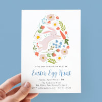 Chasse aux œufs de Pâques Lapin Floral Mignon