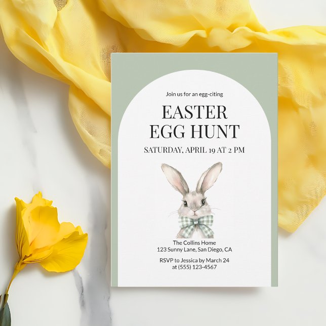 Invitation Chasse aux oeufs de Pâques moderne lapin mignon la (Modern Easter Egg Hunt Cute Bunny Rabbit Adult Invitation)