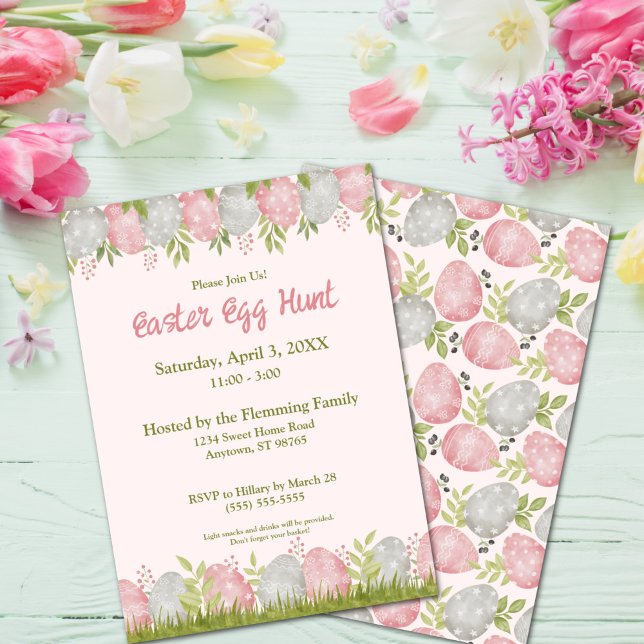 Invitation Chasse aux oeufs de Pâques sur mesure (Egg-stra Sweet Easter Egg Hunt Invitation)