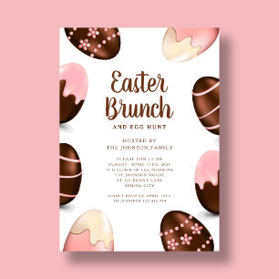Invitation Chasse Aux Oeufs Élégante Et Brunch De Pâques