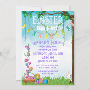Invitation Chasse aux oeufs Pastel de Pâques 5x7