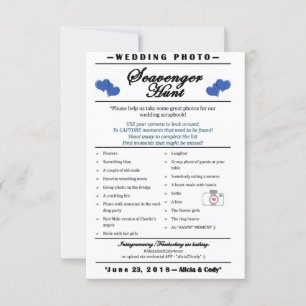 Invitation Chasse aux photos de mariage