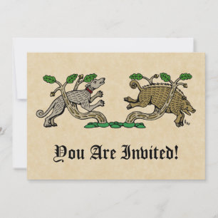 Invitation Chasse aux sangliers médiévaux