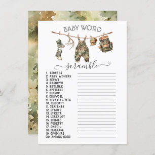Invitation Chasse Camo Clothesline Baby Word Scramble