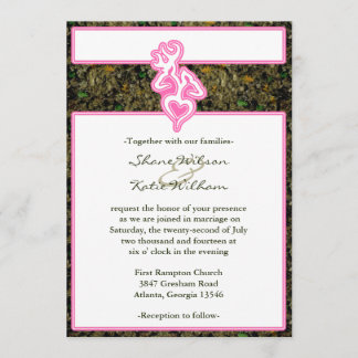 Invitation Chasse Camo rose personnalisé Plan Couleur Invitat