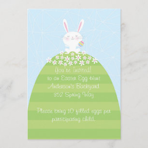 Invitation Chasse faite sur commande Inviatation à oeuf de