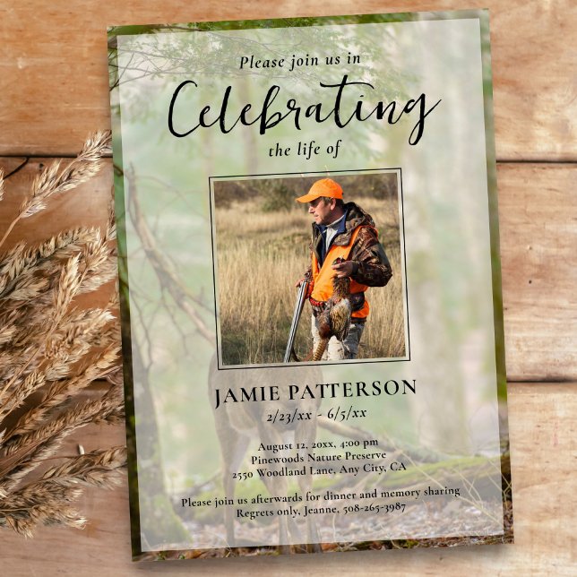 Invitation Chasseur, Célébration de la vie de chasse, Photo d (Créateur téléchargé)
