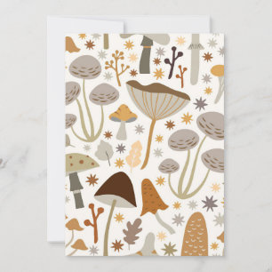 Invitation Chasseur de champignons champignon mid-century
