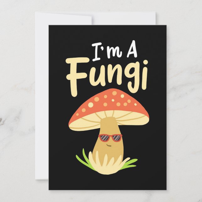 Invitation Chasseur de champignons Je suis un champignon fong (Devant)