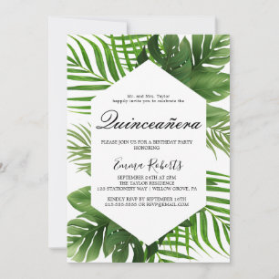Invitation Chasseur de verdure vert Quinceañera
