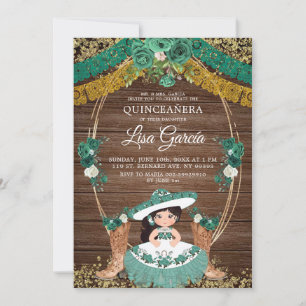 Invitation Chasseur Vert Botté Mexicaine Charra Mis Quince