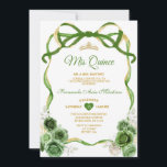 Invitation Chasseur Vert Floral Bow Ribbon Or Mis Quince<br><div class="desc">Hunter Green Floral Bow Ribbon Gold Crown Mis Quince Invitation Elégante Quinceañera Hunter Green Floral Princesse Anniversaire Invitation Gold Crown Mis Quince 15 Anos,  16e Anniversaire Party</div>