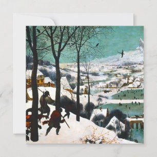 Invitation Chasseurs dans le paysage enneigé de Pieter Bruege