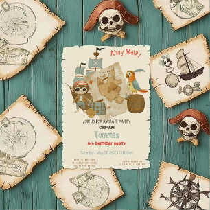 Invitation Chasseurs de trésors Pirate Anniversaire