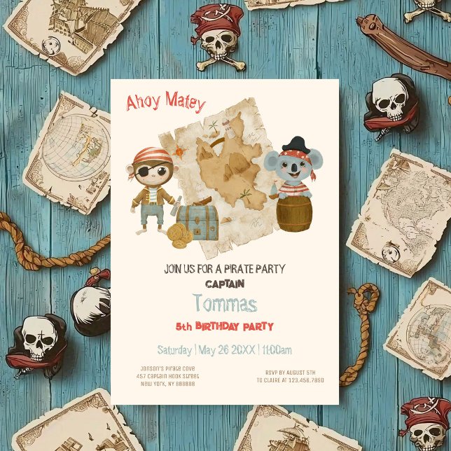 Invitation Chasseurs de trésors Pirate Anniversaire (Créateur téléchargé)