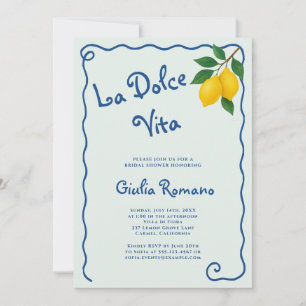 Invitation Châssis citron bleu Whimy La Dolce Vita Fête des m