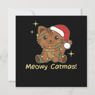 Invitation Chat Animaux de Noël Cute Chats Meowy Catmas