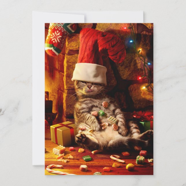 Invitation Chat avec bas sur la tête (Devant)