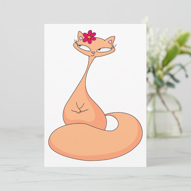 Invitation Chat avec Fleur Cute Kawaii Kitty (Créateur téléchargé)