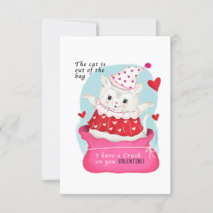 Invitation Chat blanc Petite Valentine Vintage traditionnelle