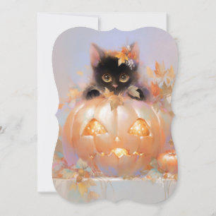 Invitation Chat Dans Le Baby shower D'Halloween Jackolantern