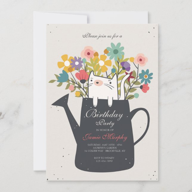 Invitation Chat Dans Un Eau Peut Inviter (Devant)