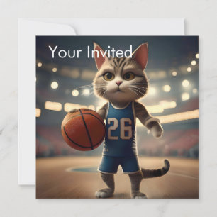 Invitation Chat de basket-ball,