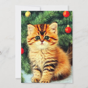 Invitation Chat de Noël Vintage