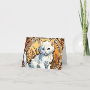 Invitation Chat de style Alphonse Mucha