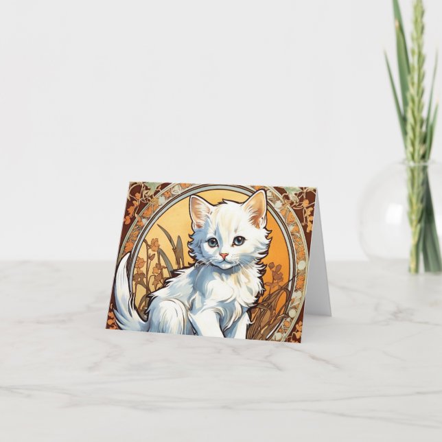 Invitation Chat de style Alphonse Mucha (Devant)