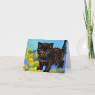 Invitation Chat de style Van Gogh avec tournesols