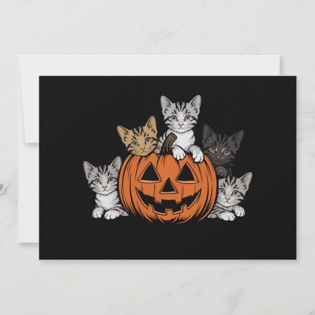 Invitation Chat des années 90 Halloween Rétro Saison Sombre  (Devant)
