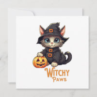 Chat d'Halloween aux pattes de sorcière