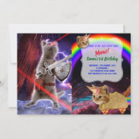 Chat guerrier avec lasers de l'oeil