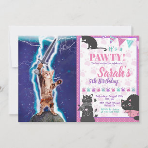 Invitation Chat guerrier tonnerre