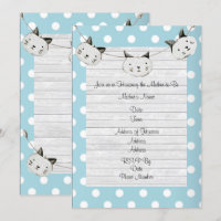 Chat mignon bébé garçon bleu Polka point Rustique