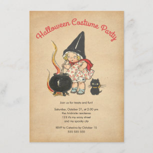 Invitation Chat mignon de Brew de Witchs de partie de costume
