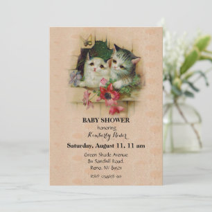 Invitation Chat mignon vintage