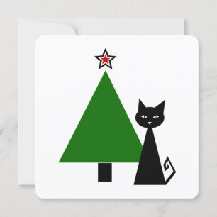 Invitation +{ chat noir & arbre de Noël }+