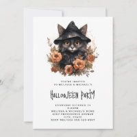 Chat noir dans l'Halloween Casquette d'une sorcièr