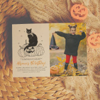 Chat noir Éffrayant Halloween Citrouille Photo Ann