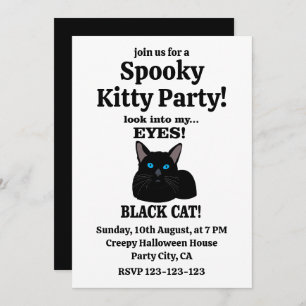 Invitation Chat noir Éffrayant Kitty Party