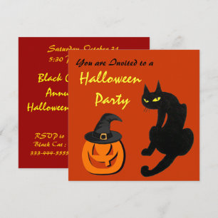 INVITATION CHAT NOIR HALLOWEEN PARTY