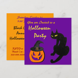 INVITATION CHAT NOIR HALLOWEEN PARTY