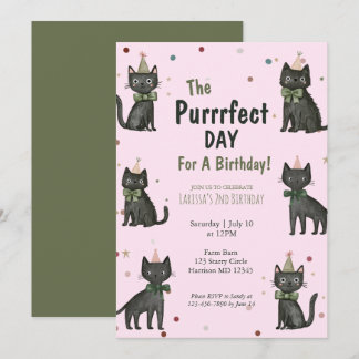 Invitation Chat noir parfait pour l'anniversaire des enfants