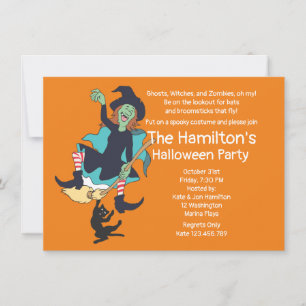 Invitation Chat noir Wacky Halloween
